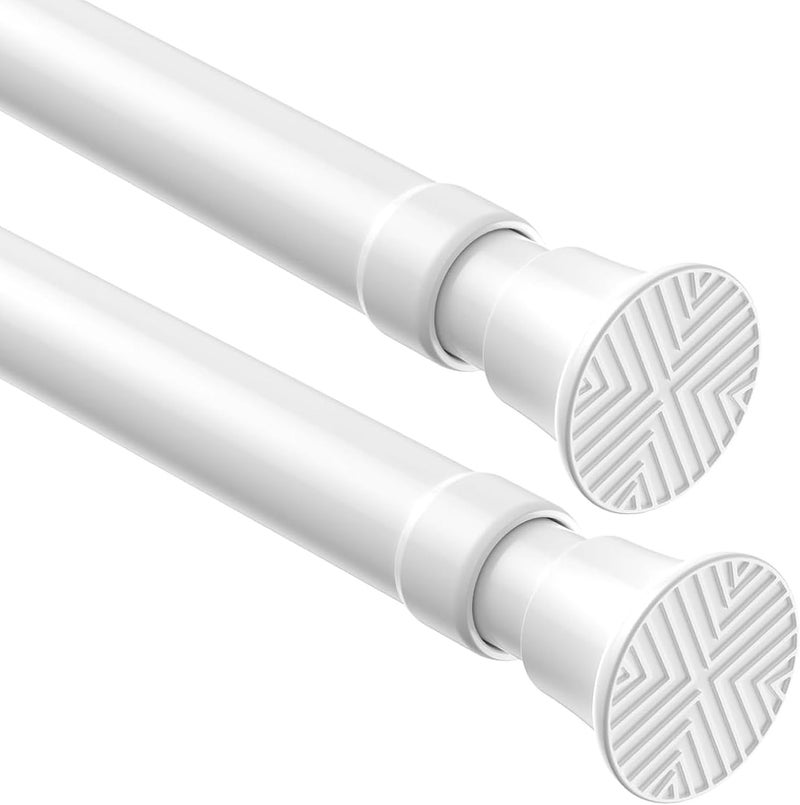 MEXAU 2Pack White Tension Curtain Rods18 to 36 Inch,Spring Loaded Curtain Rods No Drilling,Small Tension Rod for Windows Door Closet,Pressure Rod - Image 1